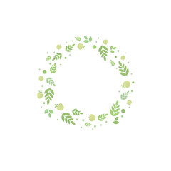 Frame with leaves and apples. Vector template for design