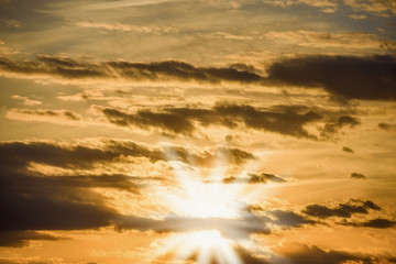 Sunset in clouds