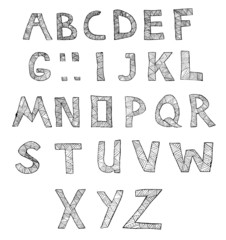 Hand drawn alphabet Vector illustration