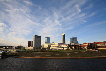 Obraz premium Right bank of the Neris,Vilnius