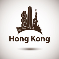 Fototapeta premium Vector silhouette of Hong Kong