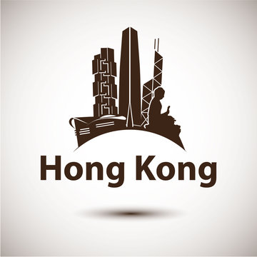 Vector silhouette of Hong Kong