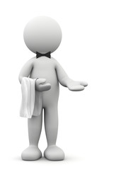omino bianco cameriere che accoglie