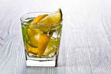 drink with lemon and ice