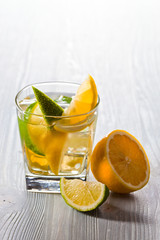 drink with lemon and ice