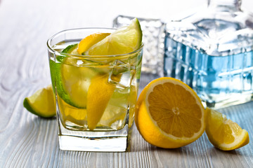 drink with lemon and ice