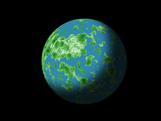 Blue planet in space