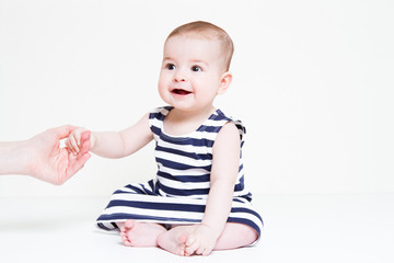 Beautiful smiling cute baby girl