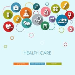Health care backround with flat icons