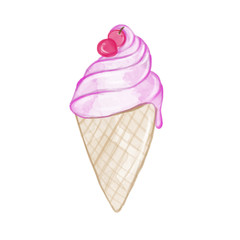 Hand drawn illustration - Ice cream cone