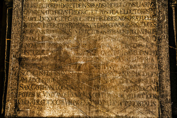 Ancient Marble Stone and Alphabet