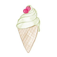 hand drawn illustration - Ice cream cone