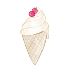 hand drawn illustration - ice cream cone