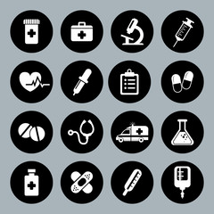 Set of vector Medical Icons in flat style