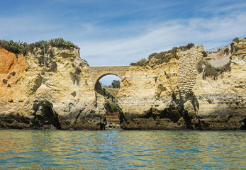 rocks and cliff like bridge in lagos porugal