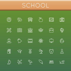 Vector School Line Icons