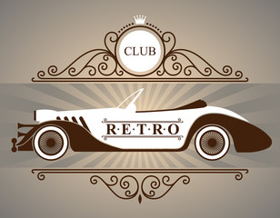Retro car club logo
