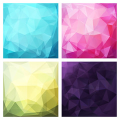 Set of four poly backgrounds for your design