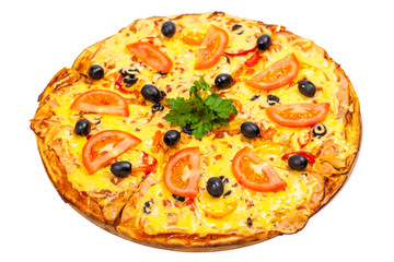 fresh a pizza with tomatoes