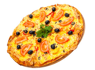 hot a pizza with tomatoes