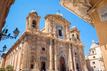 The mother church,  cathedral of Marsala, Trapani, Sicily - obrazy, fototapety, plakaty