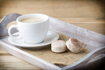 Coffee and macaroons.