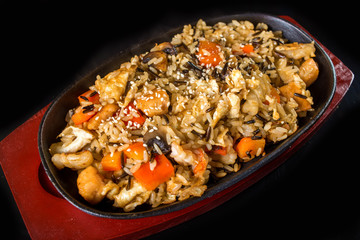 Rice with Vegetables and sesame seeds
