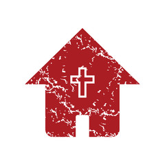 Obraz premium Red grunge church logo