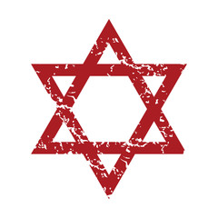 Red grunge Judaism logo