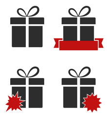 gift box icon with banner