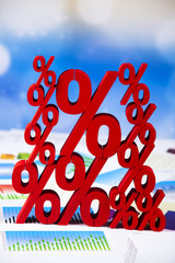 Finance concept, Percent, natural colorful tone