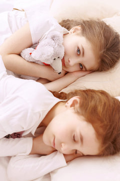 Two little cute sleeping girls