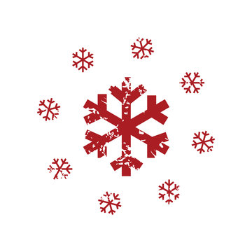 Red grunge snow logo