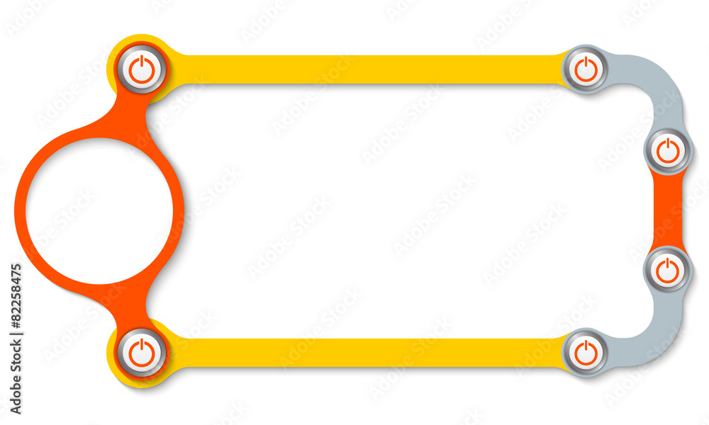 Poster colored frame with screws and power button