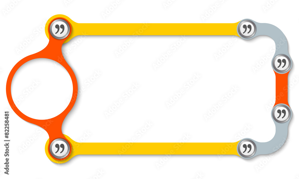 Poster colored frame with screws and quotation marks