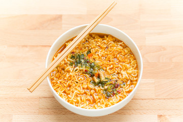 Instant Noodles with chopstick