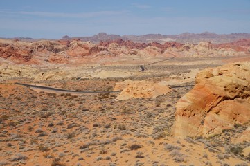 Fototapeta premium Valley of Fire landscape with a road.