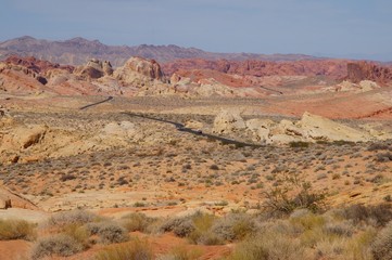 Valley of Fire landscape with a road.