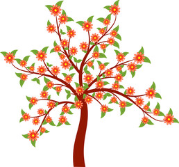 Pink Flower Tree Illustration