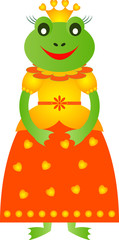 Frog Princess Cartoon Illustration