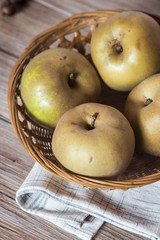 Apples in a rustic bowl