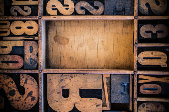 Vintage Letterpress type in Drawer