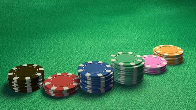 casino chips of bet side angle