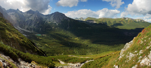 Green moutain with valley, Slovakia, Tatras