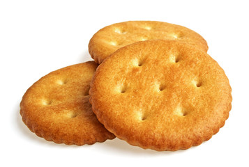 Cracker cookies isolated on white background