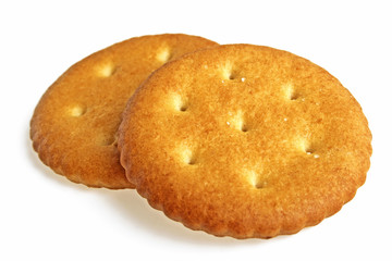 Cracker cookies isolated on white background