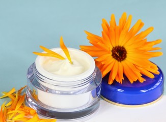 Face & body cream with marigold,  Calendula officinalis