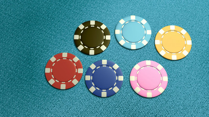 single of 6 casino chips top