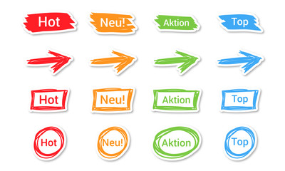 Bunte Etiketten für Beschriftungen und Hinweise