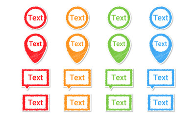 Bunte Etiketten für Beschriftungen und Hinweise